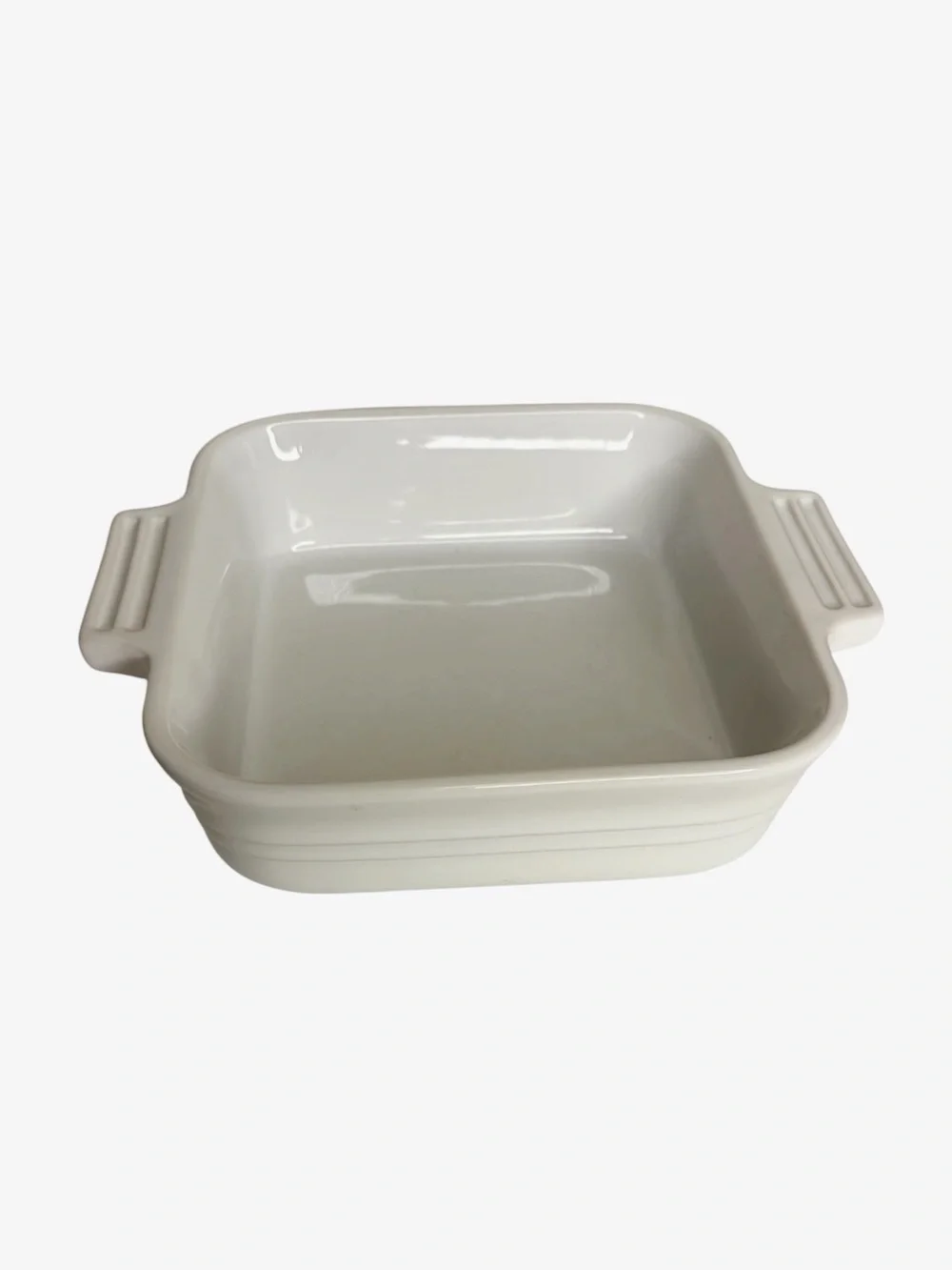 Le Creuset Small Square Stoneware Ceramic Baking Dish White 6x6